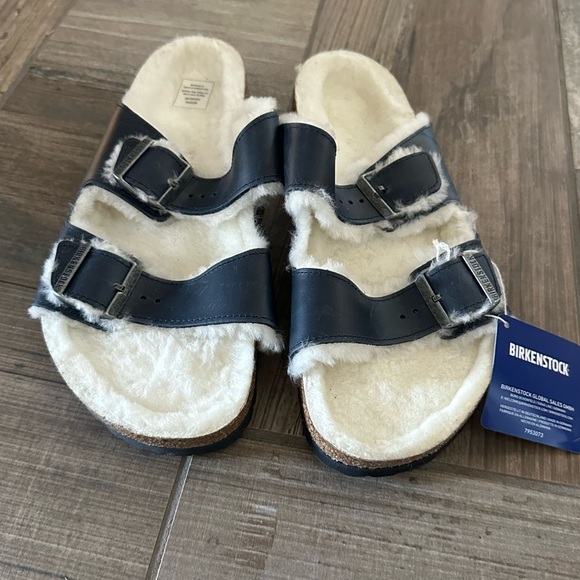 Birkenstock Arizona Suede Shearling Sandals Men’s size 10 main image 5
